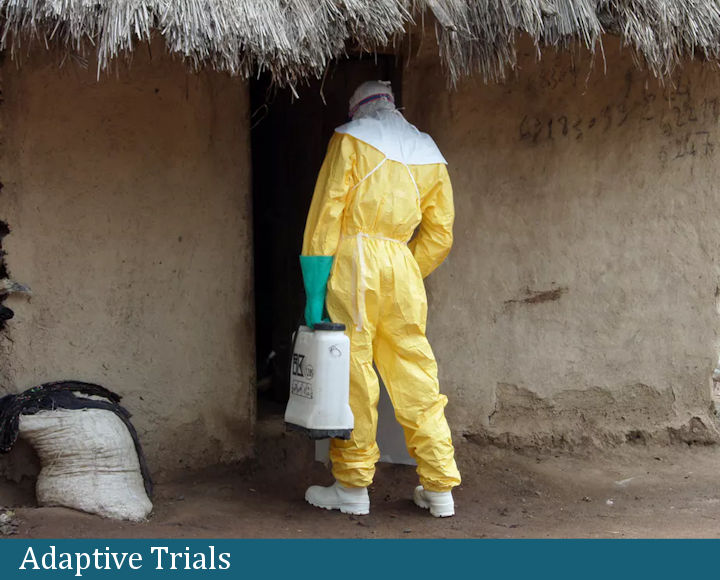 Photot of someone in protective suit dealing with ebola outbreak with title